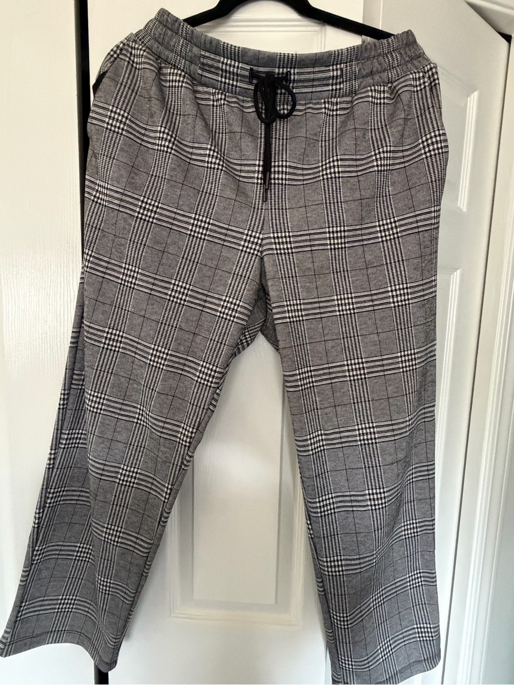 A New Day Gray Plaid Drawstring Trousers